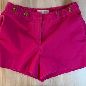 Michael Kors Fuchsia High Waist Shorts with Gold Accents